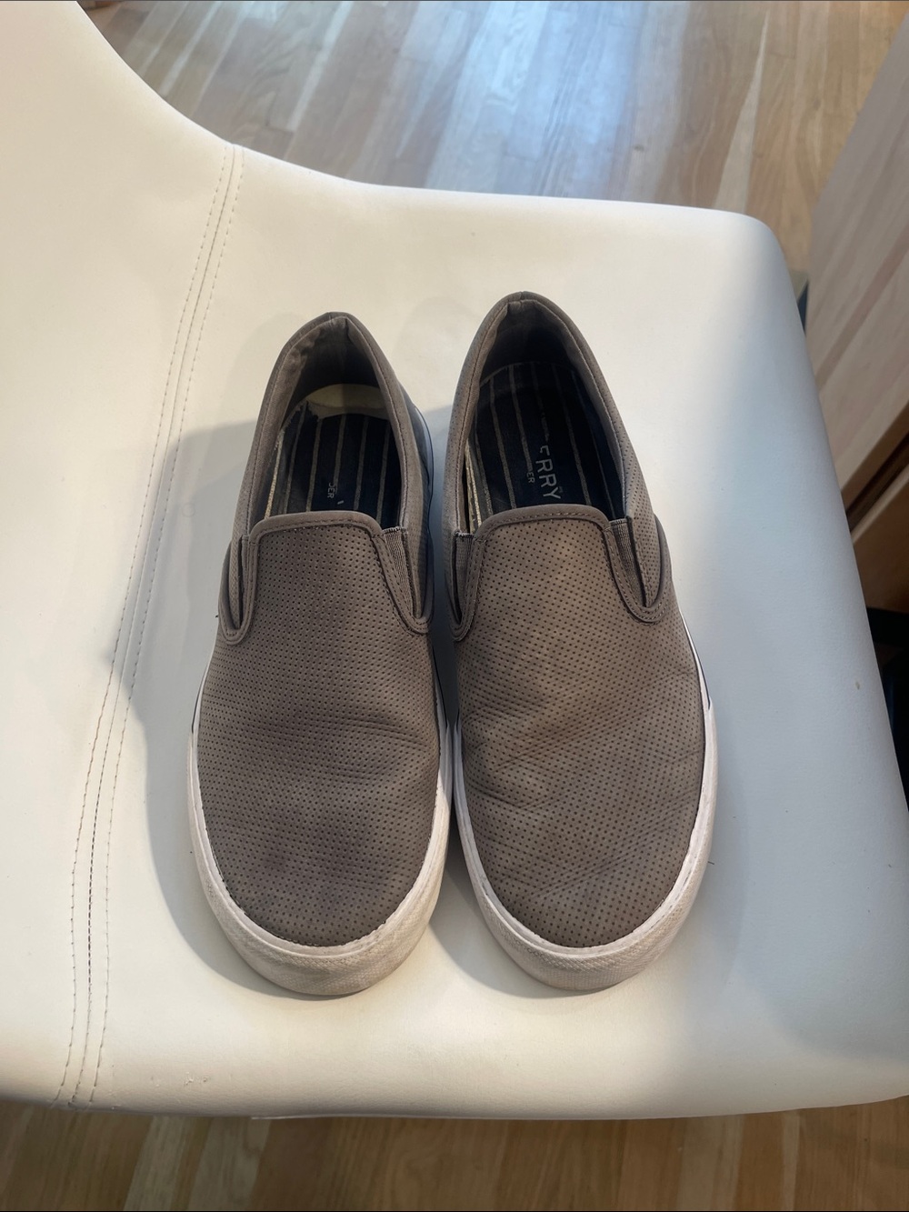 Sperry Men’s Gray Slip-On Perforated Loafers